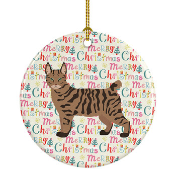 Pixie Bob #1 Cat Christmas Ceramic Ornament product image at NuMercy
