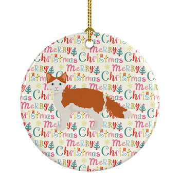 La Perm #2 Cat Christmas Ceramic Ornament product image at NuMercy