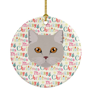 Brazilian Semi Longhair Cat Christmas Ceramic Ornament product image at NuMercy