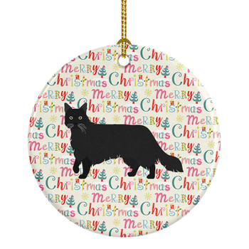 Black Chantilly Tiffany Cat Christmas Ceramic Ornament WDK2504 product image at NuMercy