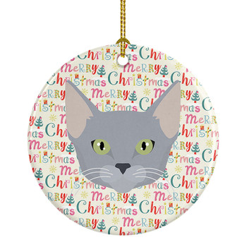 Russian Blue Cat Christmas Ceramic Ornament WDK2371 product image at NuMercy