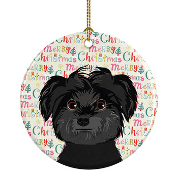 Shih-Tzu Black Christmas Ceramic Ornament product image at NuMercy