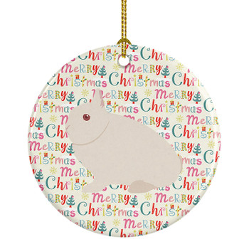 Hermelin Rabbit Christmas Ceramic Ornament product image at NuMercy
