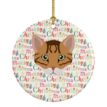 Cheetoh Cat Christmas Ceramic Ornament WDK2319 product image at NuMercy