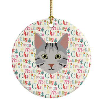 Egyptian Mau Cat Christmas Ceramic Ornament WDK2331 product image at NuMercy