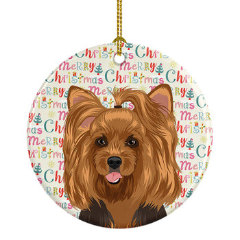 Yorkie Black and Gold #1 Christmas Ceramic Ornament product image at NuMercy