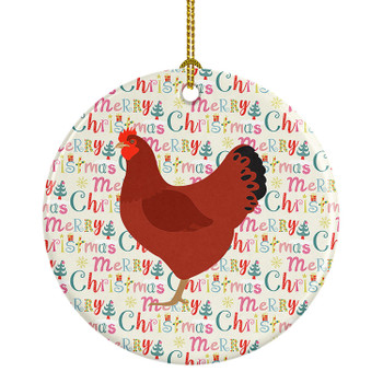 New Hampshire Red Chicken Christmas Ceramic Ornament product image at NuMercy