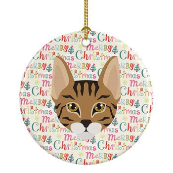 Savannah Cat Christmas Ceramic Ornament WDK2374 product image at NuMercy