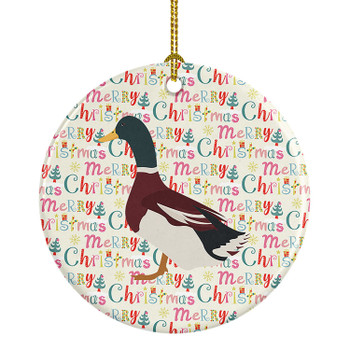 Rouen Duck Christmas Ceramic Ornament product image at NuMercy