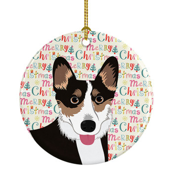 Pembroke Welsh Corgi Tricolor Black-Headed #2 Christmas Ceramic Ornament product image at NuMercy