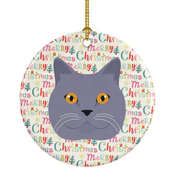 British Shorthair Cat Christmas Ceramic Ornament WDK2312 product image at NuMercy