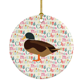 Silver Bantam Duck Christmas Ceramic Ornament product image at NuMercy