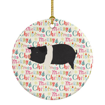 Hampshire Pig Christmas Ceramic Ornament product image at NuMercy