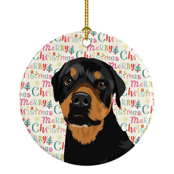 Rottweiler Black and Rust Christmas Ceramic Ornament product image at NuMercy