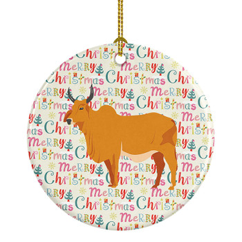 Zebu Indicine Cow Christmas Ceramic Ornament product image at NuMercy