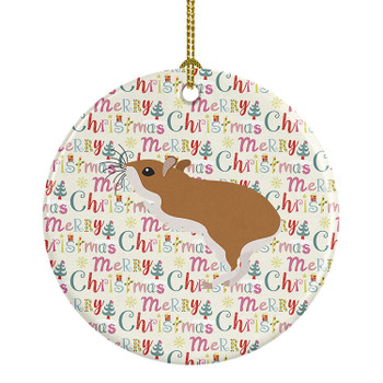 White Legged Hamster Christmas Ceramic Ornament product image at NuMercy