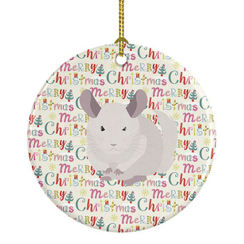 White Dominant Chinchilla Christmas Ceramic Ornament product image at NuMercy