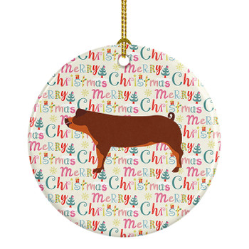 Duroc Pig Christmas Ceramic Ornament product image at NuMercy