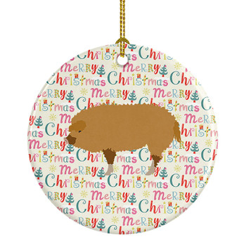 Hungarian Mangalica Pig Christmas Ceramic Ornament product image at NuMercy