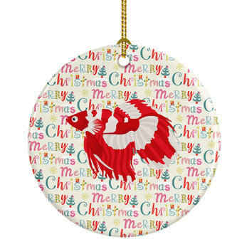 Veil Tail Betta Christmas Ceramic Ornament product image at NuMercy