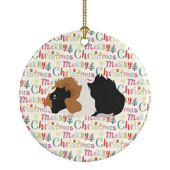 Abyssinian Guinea Pig Christmas Ceramic Ornament product image at NuMercy