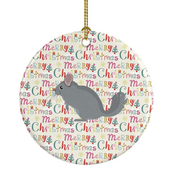 Foggy Chinchilla Christmas Ceramic Ornament product image at NuMercy