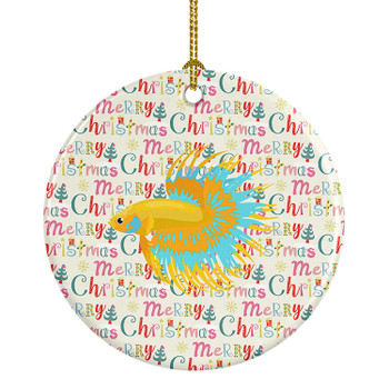 CrownTail Betta Christmas Ceramic Ornament product image at NuMercy