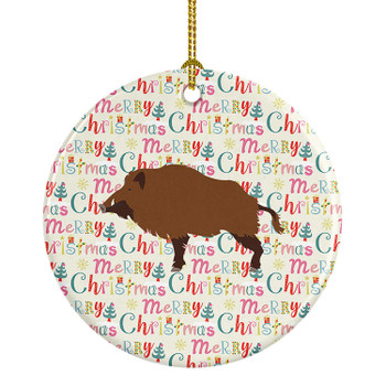 Wild Boar Pig Christmas Ceramic Ornament product image at NuMercy