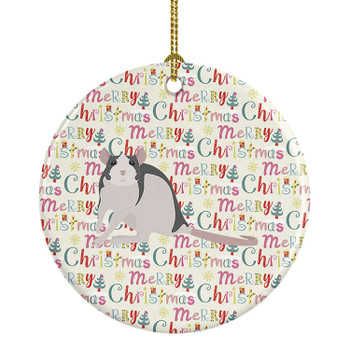 Husky Rat Christmas Ceramic Ornament product image at NuMercy