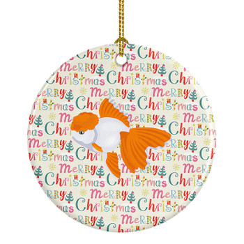 Oranda Red Cap Goldfish Christmas Ceramic Ornament product image at NuMercy