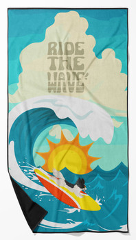 Surfer Dog Black White Papillon Premium Beach Towel Oversized product image at NuMercy