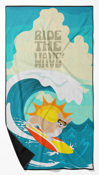 Surfer Dog Fawn Pembroke Corgi Premium Beach Towel Oversized product image at NuMercy