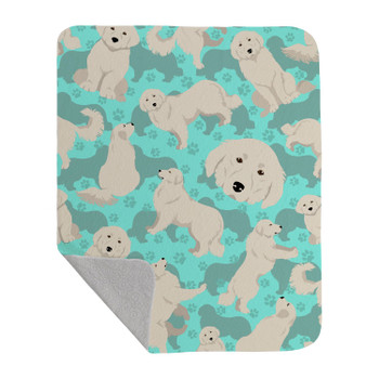 Great Pyrenees Artwork Pattern Quilted Throw Blanket 50" x 60" product image at NuMercy
