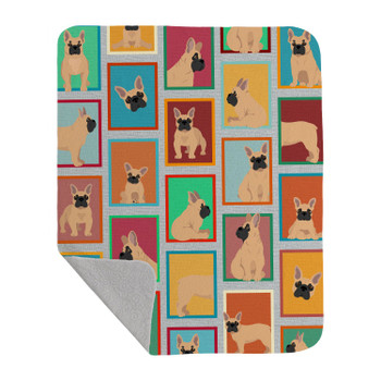 Lots of Fawn French Bulldog Artwork Pattern Quilted Throw Blanket 50" x 60" product image at NuMercy