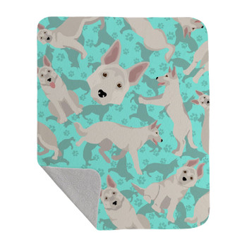 White German Shepherd Artwork Pattern Quilted Throw Blanket 50" x 60" product image at NuMercy