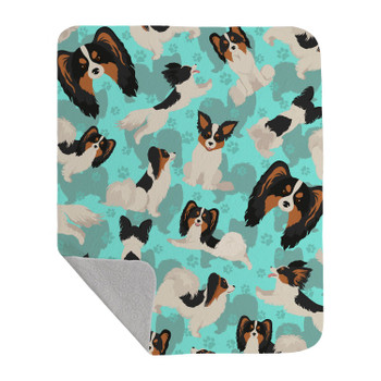Tricolor Papillon Artwork Pattern Quilted Throw Blanket 50" x 60" product image at NuMercy