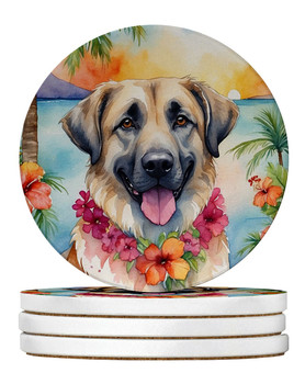 Anatolian Shepherd Luau Large Sandstone Absorbent Round Coasters Pack of 4 product image at NuMercy