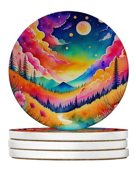 Colorful Stock, or gillyflower Large Sandstone Absorbent Round Coasters Pack of 4 product image at NuMercy