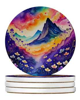 Colorful Violets Large Sandstone Absorbent Round Coasters Pack of 4 DAC1997 product image at NuMercy