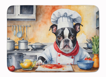 Boston Terrier The Chef Memory Foam Bath/Kitchen Mat DAC6215 product image at NuMercy