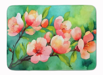 Delaware Peach Blossom in Watercolor Memory Foam Bath/Kitchen Mat DAC1635 product image at NuMercy