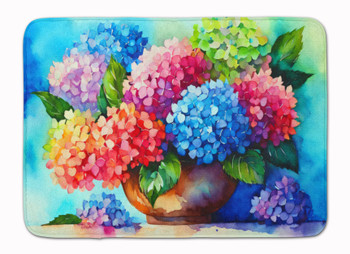Hydrangeas in Watercolor Memory Foam Bath/Kitchen Mat DAC1576 product image at NuMercy