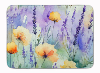 Lavender in Watercolor Memory Foam Bath/Kitchen Mat DAC1581 product image at NuMercy