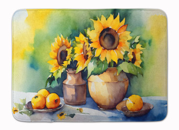 Sunflowers in Watercolor Memory Foam Bath/Kitchen Mat DAC1612 product image at NuMercy
