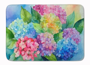 Hydrangeas in Watercolor Memory Foam Bath/Kitchen Mat DAC1577 product image at NuMercy
