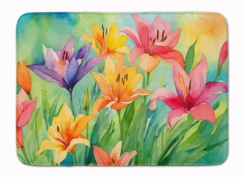 Lilies in Watercolor Memory Foam Bath/Kitchen Mat DAC1586 product image at NuMercy