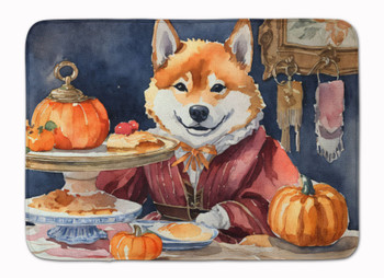 Shiba Inu Fall Kitchen Pumpkins Memory Foam Bath/Kitchen Mat product image at NuMercy