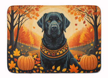 Black Labrador Retriever Fall Memory Foam Bath/Kitchen Mat product image at NuMercy