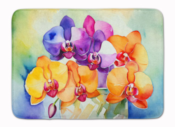 Orchids in Watercolor Memory Foam Bath/Kitchen Mat DAC1601 product image at NuMercy