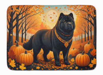 Black Chow Chow Fall Memory Foam Bath/Kitchen Mat product image at NuMercy